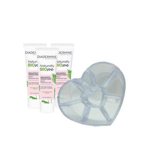 Diadermine Naturally Bio Me Nemlendirici Gündüz Kremi 50 ml x 3 ve Diadermine Makyaj Düzenleyici Hediyeli