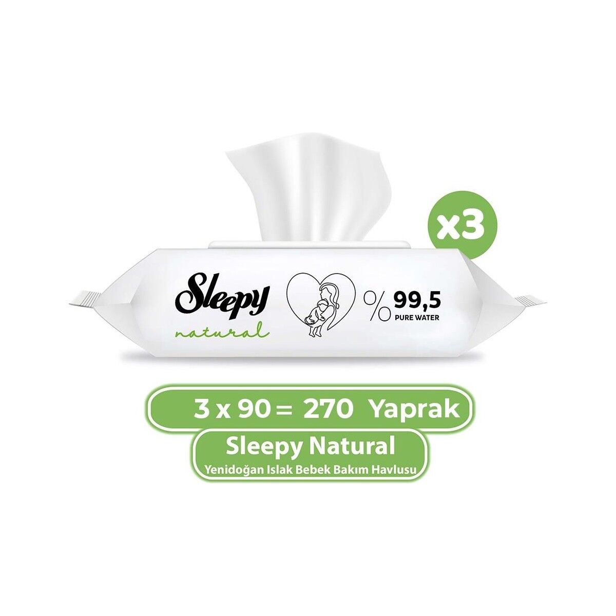 Sleepy Natural Yenidoğan Islak Mendili 270 Yaprak