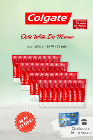 Colgate Parıldayan Beyazlık 36 AL 33 ÖDE 50 ml, Diş Macunu Sıkma Aparatı Hediye