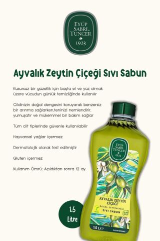 1.5L Ayvalık Zeytin Çiçeği Sıvı Sabunu 5 Al 4 Öde ve Rosie Pamuk