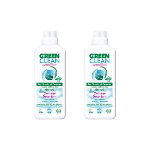 Green Clean Sensitive Bitkisel Çamaşır Deterjanı 1000 ml x2 Adet