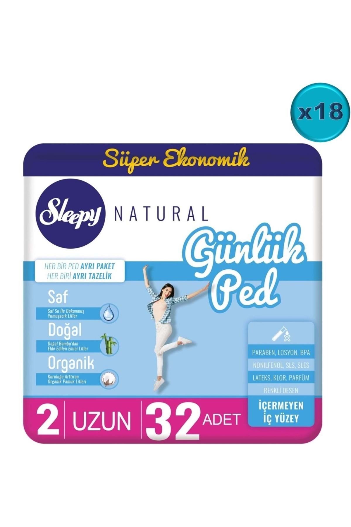 Sleepy Natural Günlük Ped Uzun 576 Adet Süper Ekonomik
