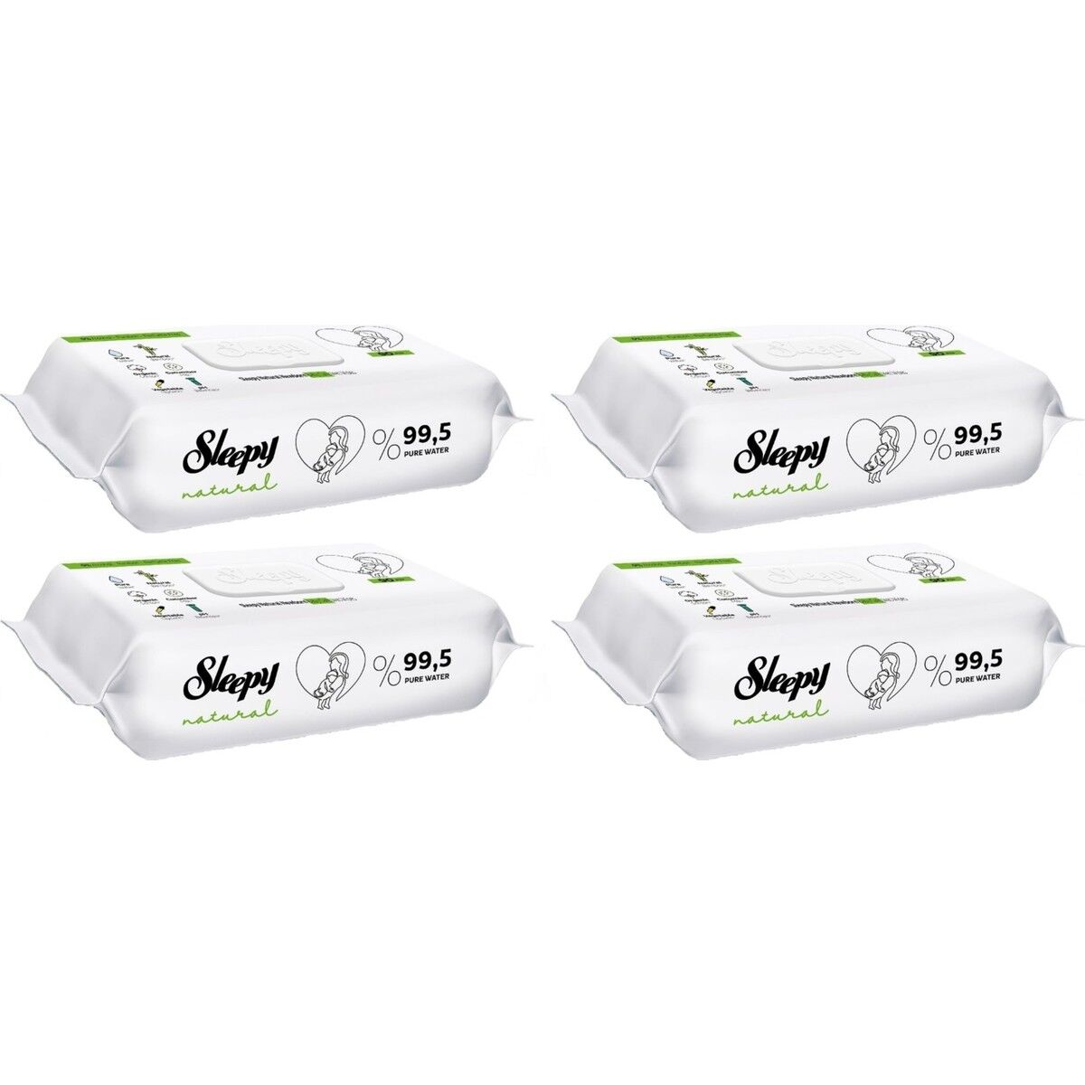 Sleepy Islak Havlu Mendil 90 Yaprak Natural Yenidoğan 4 Lü 360 Yaprak