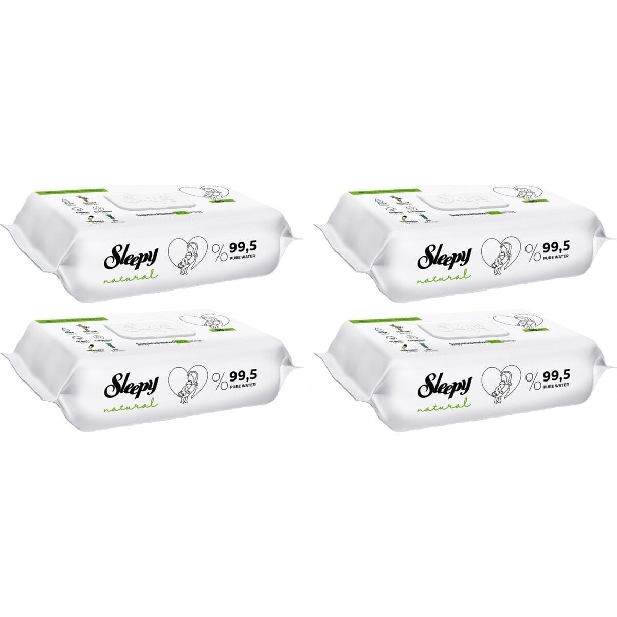 Sleepy Islak Havlu Mendil 90 Yaprak Natural Yenidoğan 4 Lü 360 Yaprak