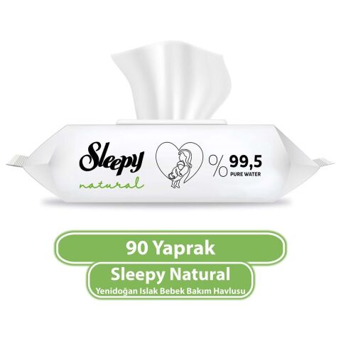 Sleepy Islak Havlu Mendil 90 Yaprak Natural Yenidoğan 4 Lü 360 Yaprak