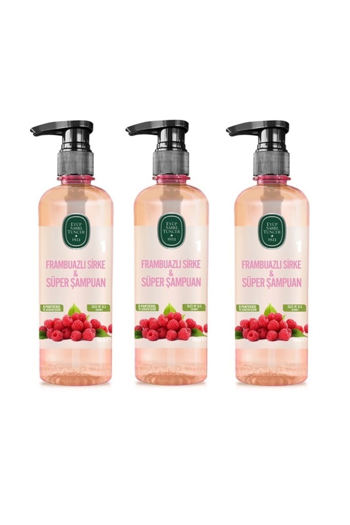 Eyüp Sabri Tuncer Frambuazlı Sirke & Süper Şampuan 500ml X3