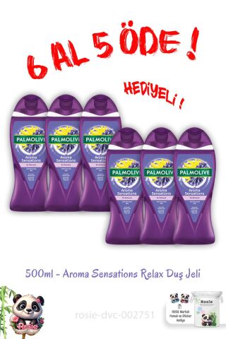 Palmolive Aroma Sensations Relax Duş Jeli 500ml - 6 Al 5 Öde ve Rosie Pamuk Hediye