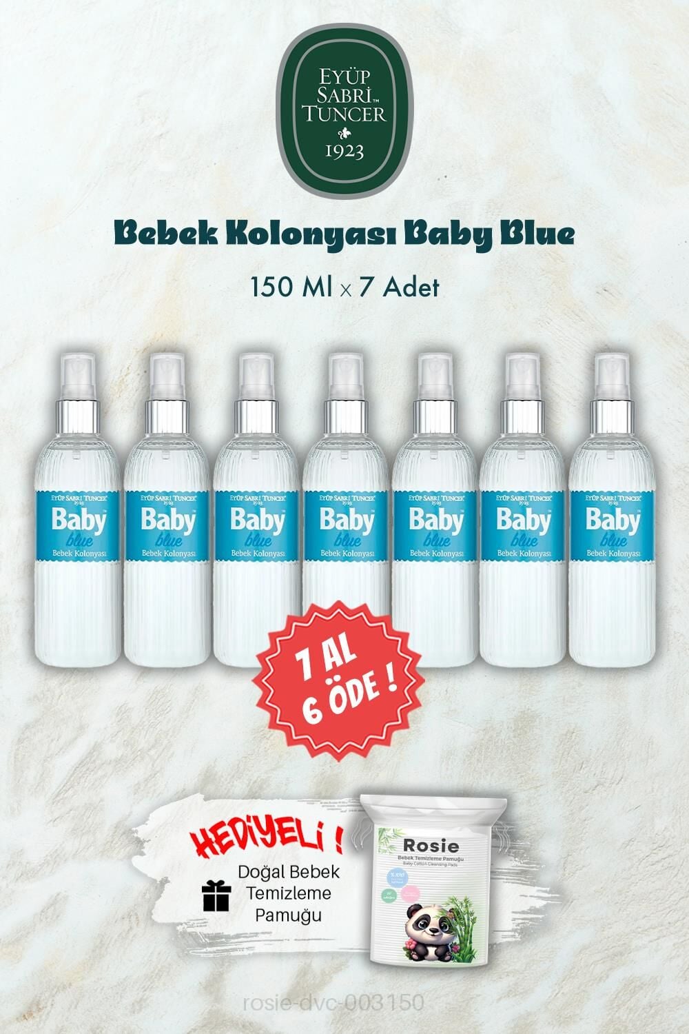Bebek Kolonyası Baby Blue 150 ML 7 AL 6 ÖDE ve ROSIE Hediye