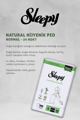 Sleepy Natural Ultra Normal Hijyenik Ped 17 AL 15 ÖDE 24 Adet ve 40'lı Günlük Ped