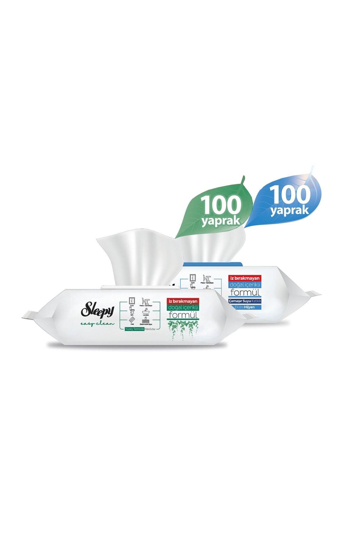 Sleepy Easy Clean Yüzey Temizlik Havlusu Beyaz sabun + Çamaşır Suyu Katkılı 100'lü