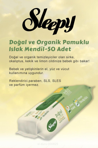 7 AL 6 ÖDE Sleepy Natural Hijyenik Ped Normal 24 Adet ve Doğal Islak Mendil 50 li
