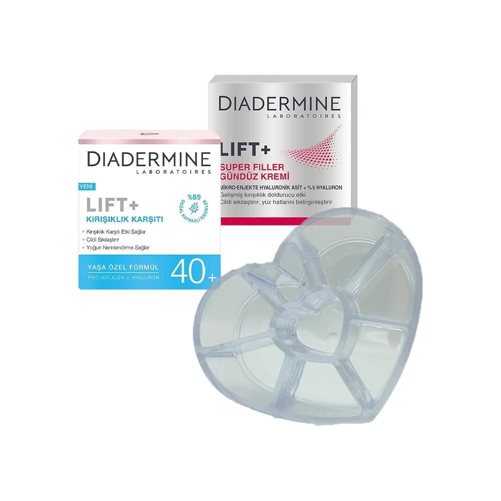 Diadermine Kırışıklık Karşıtı Krem Lift+ 40+, Super Filler Gündüz Kremi ve Diadermine Makyaj Düzenleyici Hediyeli
