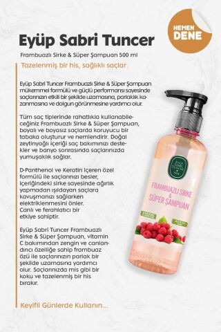 Eyüp Sabri Tuncer Frambuazlı Sirke & Süper Şampuan 500 ml