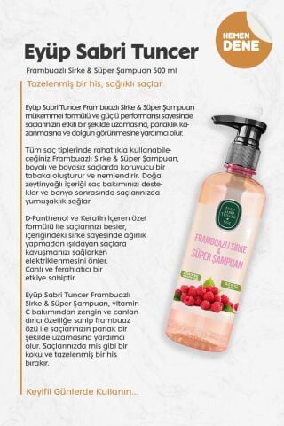 Eyüp Sabri Tuncer Frambuazlı Sirke & Süper Şampuan 500 ml