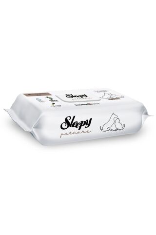 Sleepy Petcare Evcil Hayvan Islak Havlusu 60lı x 8 Adet (480 Yaprak)
