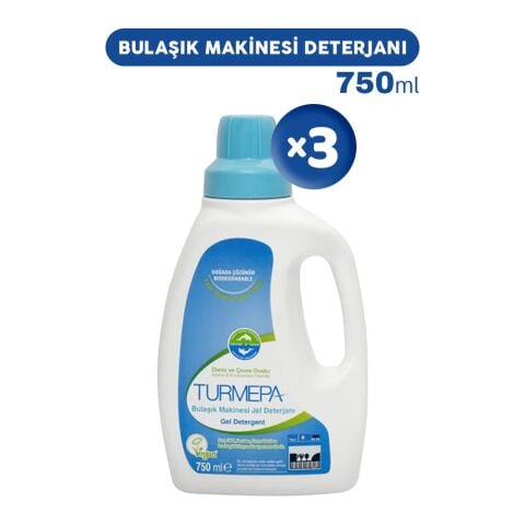 Turmepa Jel Bulaşık Makinesi Deterjanı 750 ml x 3