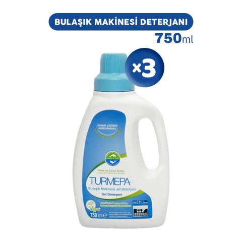 Turmepa Jel Bulaşık Makinesi Deterjanı 750 ml x 3