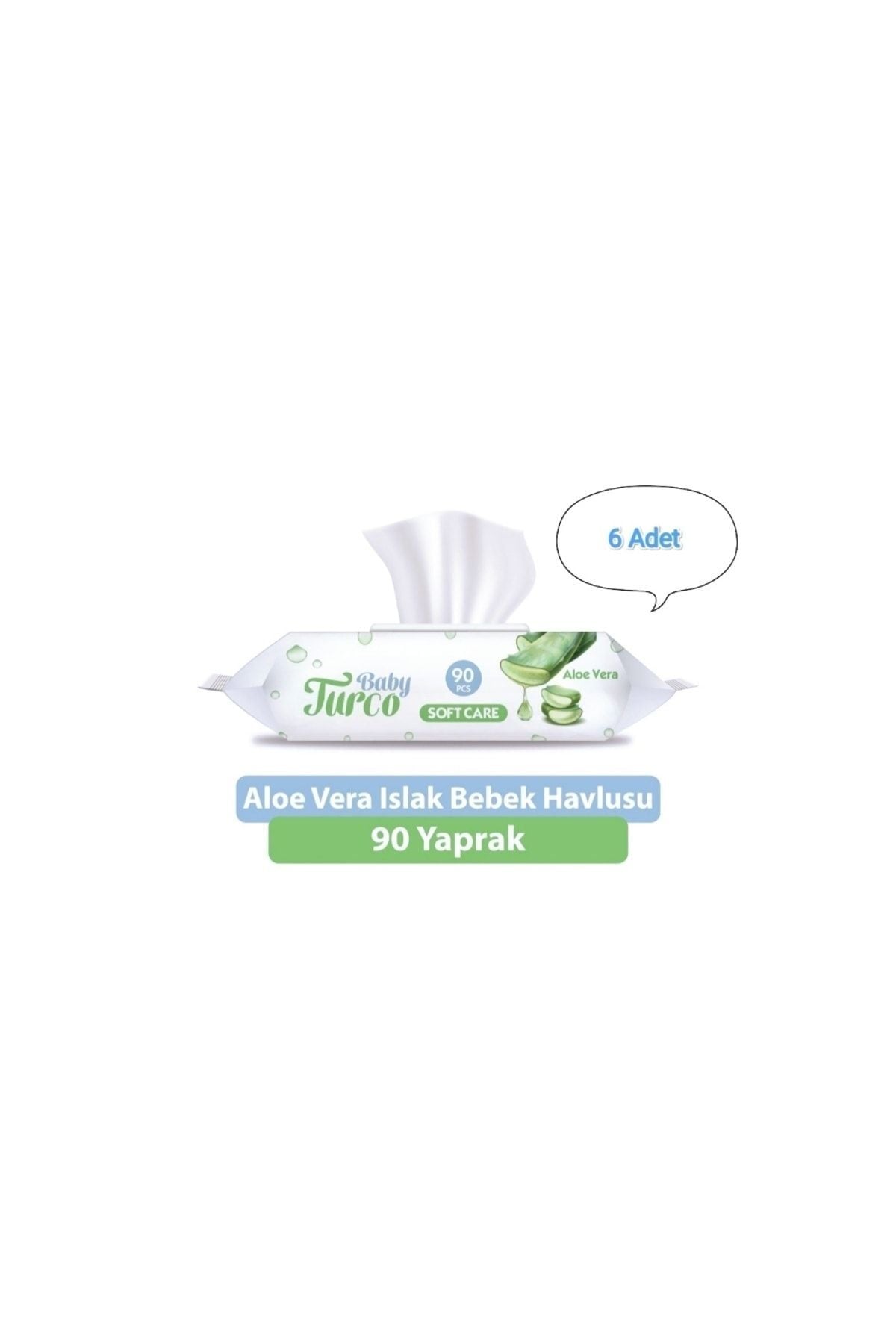 Baby Turco Soft Care Aloe Vera Islak Mendil 90 Lı Paket 6 Adet 540 Yaprak