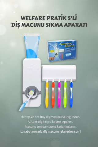 Colgate Diş Macunu Seti 3'lü ve Pratik Diş Macunu Sıkma Aparatı