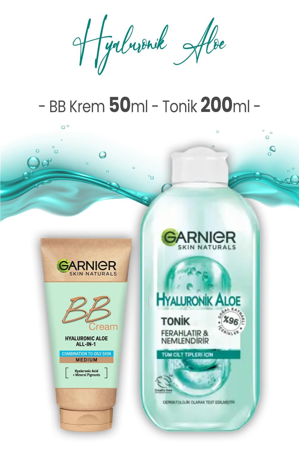Garnier Hyaluronik Aloe Tonik 200 ml ve BB Krem Orta Ton 50 ml