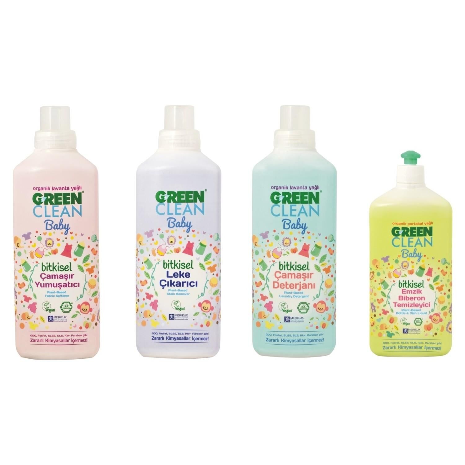 U Green Clean Baby Çamaşır Yumuşatıcı, Deterjanı, Leke Çıkarıcı ve Biberon Temizleyici