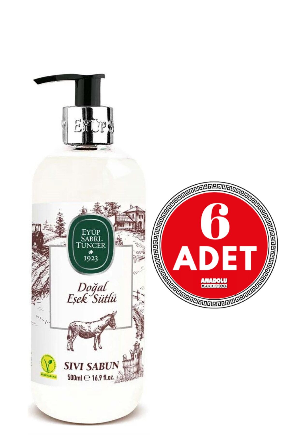 Eyüp Sabri Tuncer Doğal Eşek Sütlü Sıvı Sabun 500 ml x 6 Adet