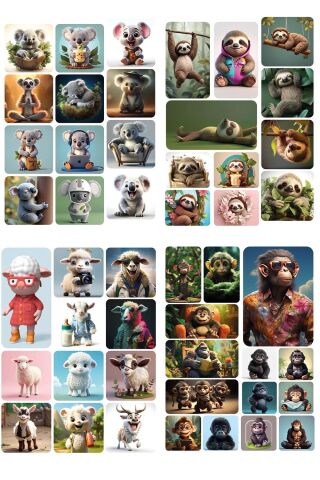 178 ADET Amazon Serisi 16 Sayfa Sticker Sevimli Hayvanlar