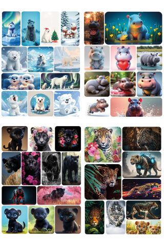 178 ADET Amazon Serisi 16 Sayfa Sticker Sevimli Hayvanlar