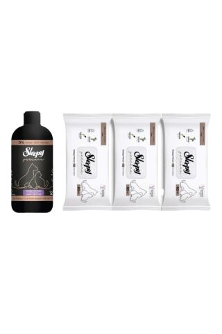 Sleepy Lavanta Yağlı Evcil Hayvan Şampuanı 500 ml+Temizleme Mendili 3 Adet 180 Yaprak