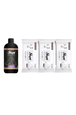 Sleepy Lavanta Yağlı Evcil Hayvan Şampuanı 500 ml+Temizleme Mendili 3 Adet 180 Yaprak