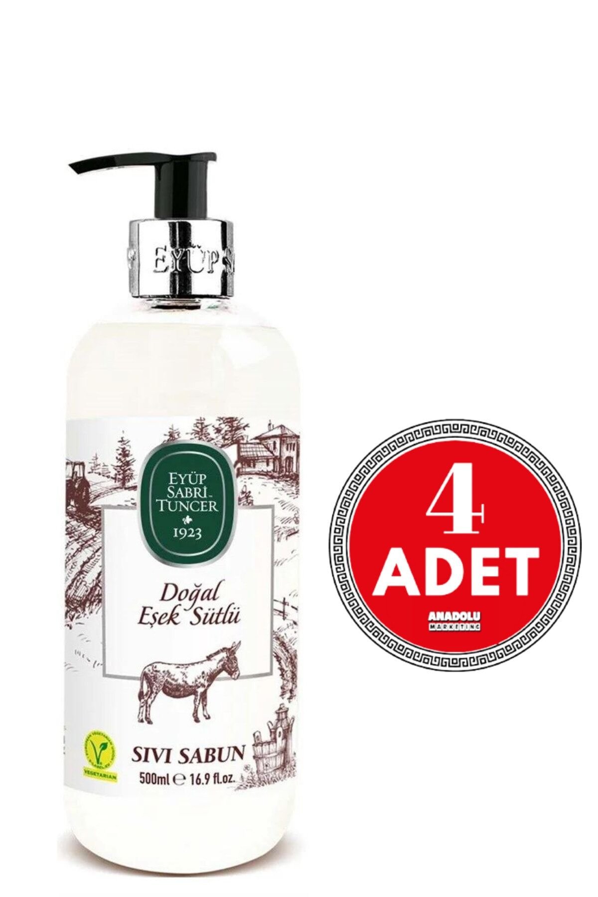 Eyüp Sabri Tuncer Doğal Eşek Sütlü Sıvı Sabun 500 ml x 4 Adet