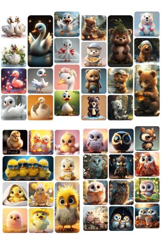 Yabaniler Serisi 180 ADET 16 Sayfa Sticker Karışık Sevimli Hayvanlar