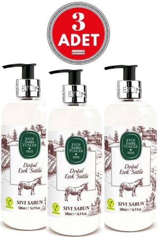 Eyüp Sabri Tuncer Doğal Eşek Sütlü Sıvı Sabun 500 ml x 3 Adet