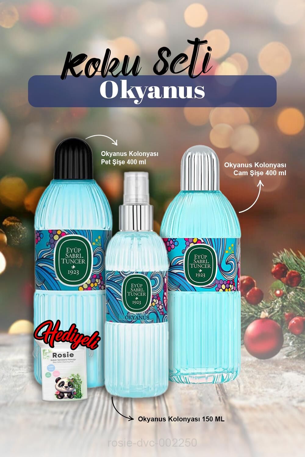 Okyanus 3'lü Kolonya ve Rosie Pamuk