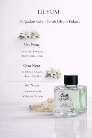 Rosie Lilium Ledebourii Çubuklu Oda Kokusu 100 ml – Lilyum Çiçeği Ferahlığı