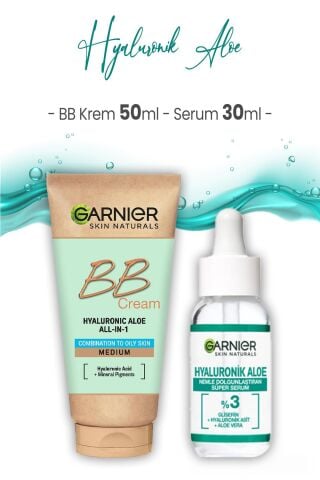 Garnier Hyaluronik Aloe Süper Serum 30 ml ve BB Krem Orta Ton 50 ml