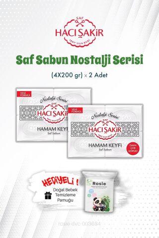 Hacı Şakir Hamam Keyfi Saf Sabun Nostalji Serisi 4'lü 200 gr X2 ve ROSIE