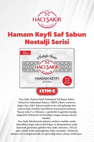 Hacı Şakir Hamam Keyfi Saf Sabun Nostalji Serisi 4'lü 200 gr X2 ve ROSIE