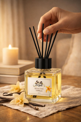 Rosie Seductive Vanilla 100 ml Çubuklu Oda Kokusu – Baştan Çıkarıcı Vanilya Kokusu