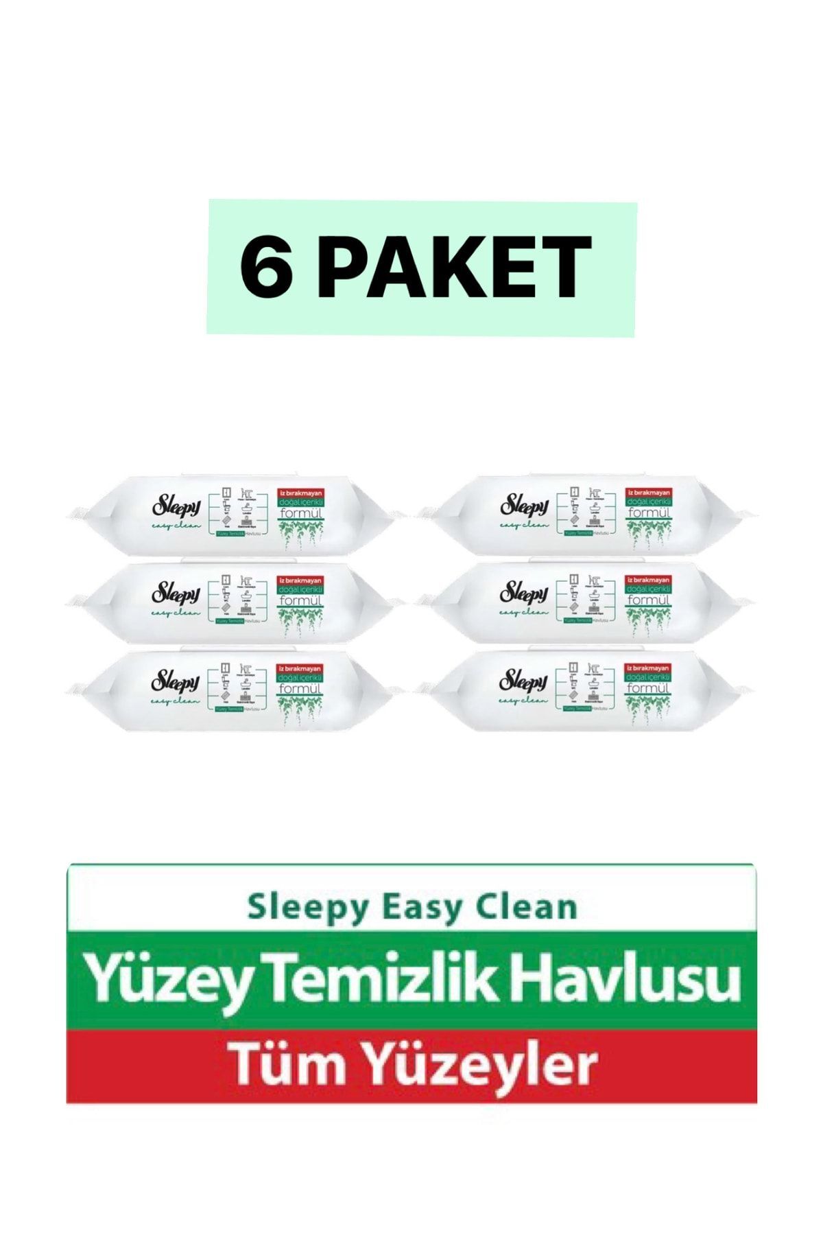 Sleepy Easy Clean Yüzey Temizlik Havlusu 100 Yaprak (6 Lı Set) 600 Yaprak