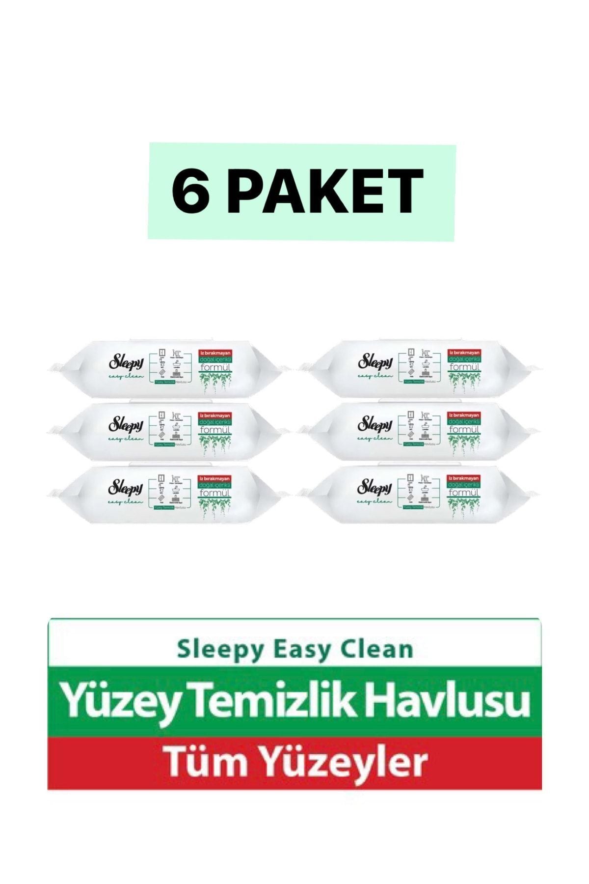 Sleepy Easy Clean Yüzey Temizlik Havlusu 100 Yaprak (6 Lı Set) 600 Yaprak