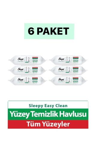 Sleepy Easy Clean Yüzey Temizlik Havlusu 100 Yaprak (6 Lı Set) 600 Yaprak