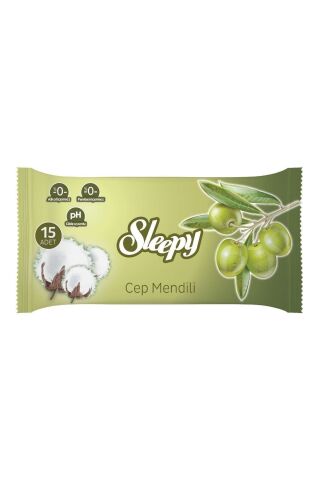 Sleepy Doğal Zeytinyağlı Ve Pamuklu Cep Mendili 4X3x15 (180 Yaprak)