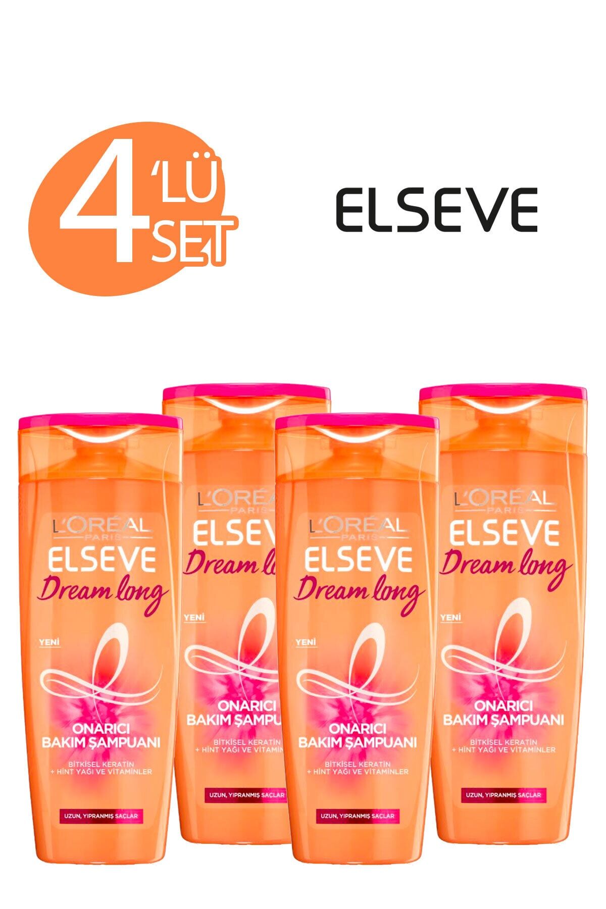 Elseve Dream Long Onarıcı Şampuan 360 ml x 4 Adet