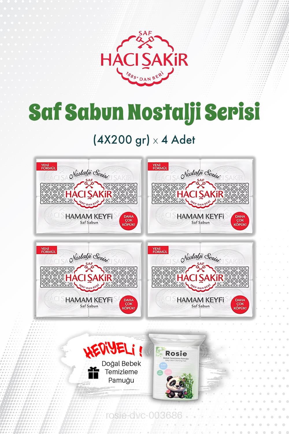 Hamam Keyfi Saf Sabun Nostalji Serisi 4'lü 200 gr X 4 ve ROSIE