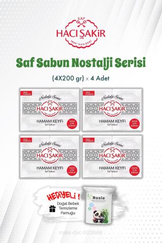 Hamam Keyfi Saf Sabun Nostalji Serisi 4'lü 200 gr X 4 ve ROSIE