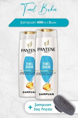 Pantene Pro-V Klasik Bakım Şampuanı 400 ML x 2 Adet ve Şampuan Fırçası