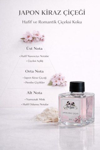 Rosie Japon Kiraz Çiçeği Çubuklu Oda Kokusu 100 ml