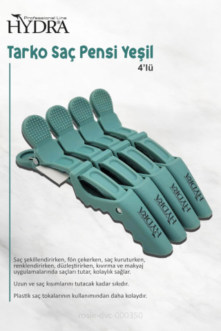 Tarko Hydra 2192 Saç Pensi 4 Lü Yeşil ve ROSIE