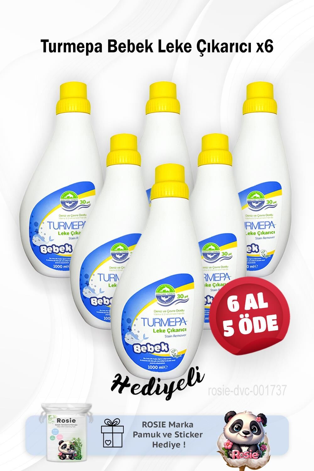 Turmepa Baby Leke Çıkarıcı 1000 ml 6 Al 5 Öde ve Rosie Pamuk